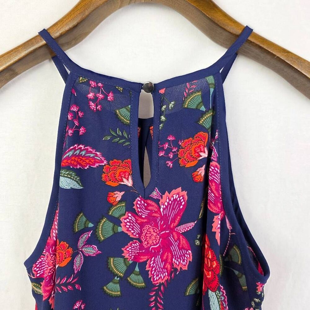 Paper Moon Petite Floral Tank Blouse Navy SP - Picture 6 of 10